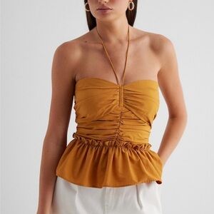 Elegant Mustard Halter Top